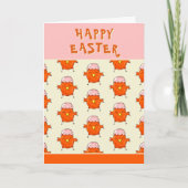 イースターの可愛いひよこ 卵の殻 Happy Easter シーズンカード (正面)