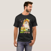 イースターの可愛いウサギとコーギー犬のイースターエッグのバスケット 犬 Tシャツ (正面フル)