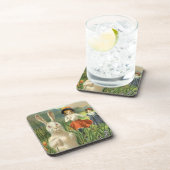 イースターの喜び ヴィンテージ イースターバニーと子供たち コースター (右側)