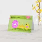 イースターの子ウサギたち カード (黄色い花)