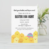 イースターの子ウサギと卵の宝探しへの招待 招待状 (スタンド正面)