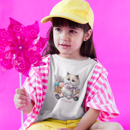 イースターの子猫がスクーターに乗ってる トドラーTシャツ
