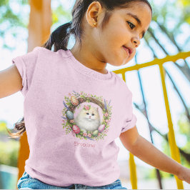 イースターの子猫のリース トドラーTシャツ