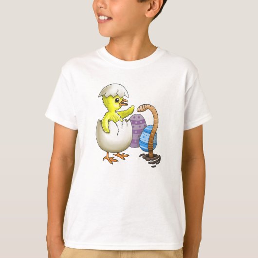 イースターの孵化したてのひよこ Tシャツ (正面)