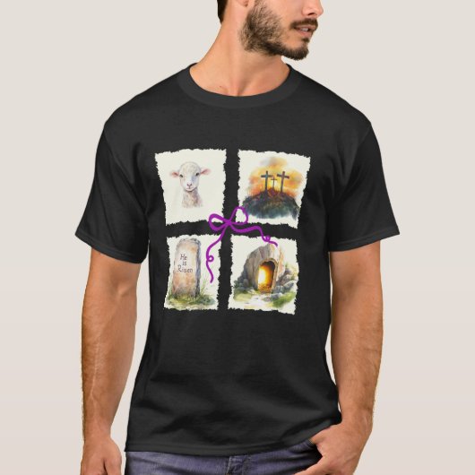 イースターの宗教的信仰に基づくイースターの物語 D Tシャツ (正面)
