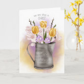 イースターの宗教、我々はキリストの中で生きている カード (黄色い花)