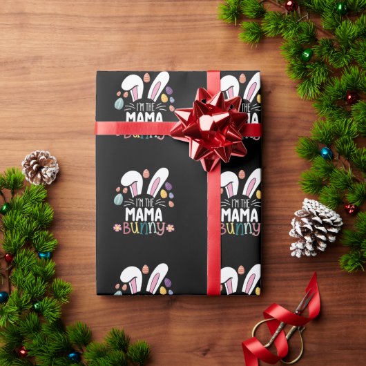 イースターの家族おそろい ママうさぎ ラッピングペーパー (クリスマスギフト)
