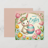 イースターの帽子を飾った挨 招待状 (正面/裏面)