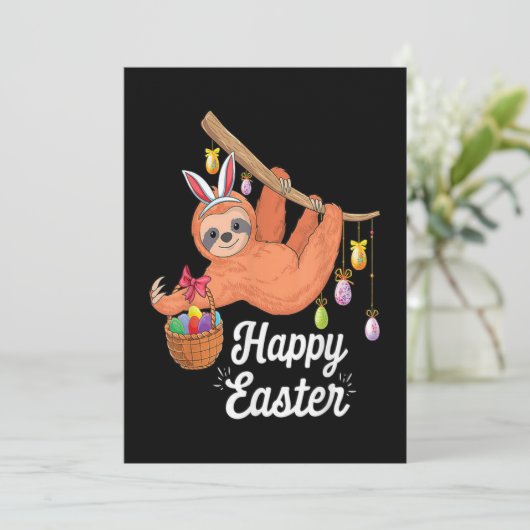 イースターの幸せなスローガンのホリデーカード シーズンカード (スタンド正面)