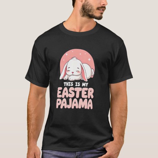 イースターの幸せなパジャマうさぎTシャツ Tシャツ (正面)