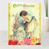 イースターの幸せなヴィンテージ絵のイースターカード カード (裏面)
