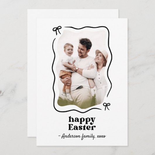 イースターの弓フレーム写真 シーズンカード (正面/裏面)