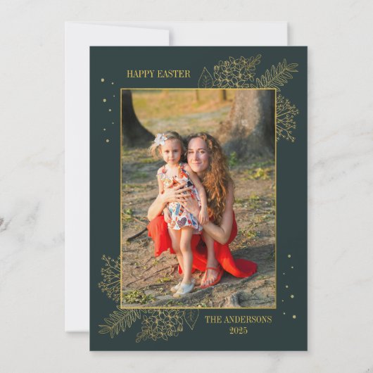 イースターの復活イエズスの家族の写真 シーズンカード (裏面)