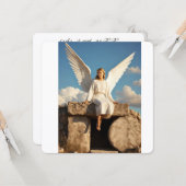 イースターの復活天使の挨拶 カード (正面/裏面インサイチュ)