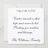 イースターの復活天使の挨拶 カード (裏面)