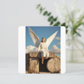 イースターの復活天使の挨拶 カード (スタンド正面)