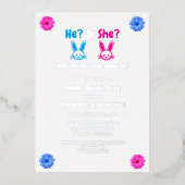 イースターの性別の公開パーティー 箔招待状 (正面)