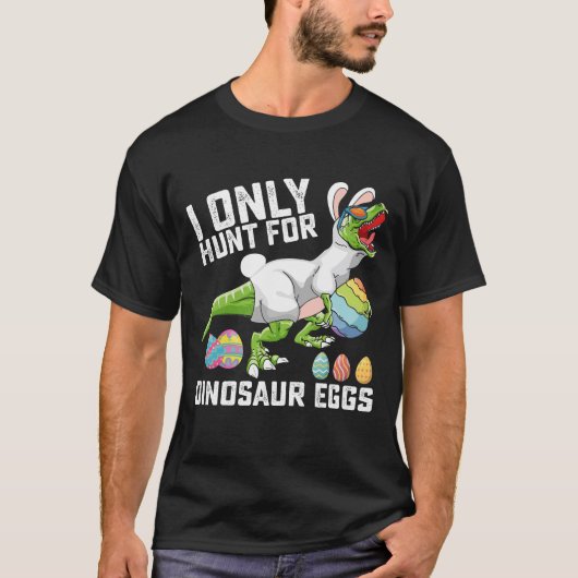 イースターの恐竜の卵狩り Tレックス Tシャツ (正面)