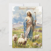 イースターの恵み：羊の中のイエス シーズンカード (正面)