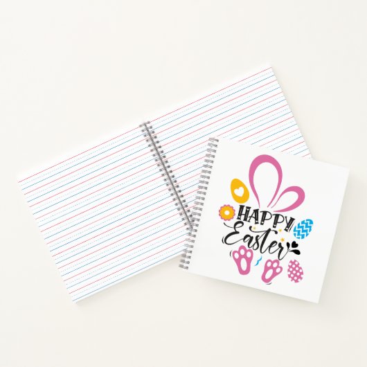 イースターの愛らしいウサギとイースターエッグ ノートブック (内部)