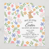 イースターの招待状　楽しいかわいいウサギのブランチ 招待状 (正面/裏面)