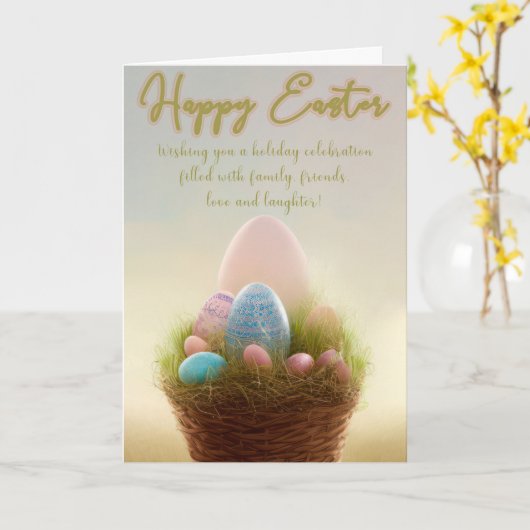 イースターの挨拶であなたの1日が明るくなるカード カード (黄色い花)