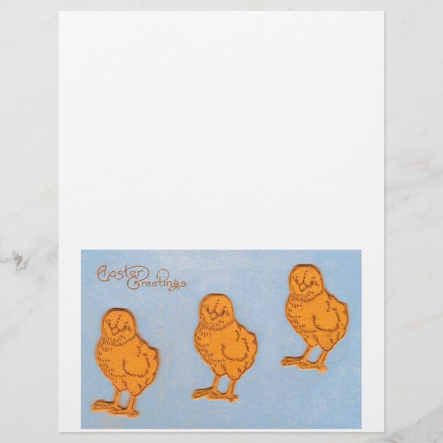 イースターの挨拶のヒナ（青） (正面)