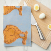 イースターの挨拶のヒナ（青） キッチンタオル (四つ折り)