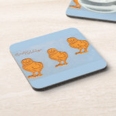 イースターの挨拶のヒナ（青） コースター (左側)