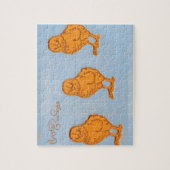 イースターの挨拶のヒナ（青） ジグソーパズル (縦)