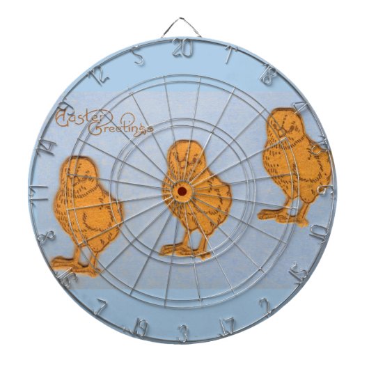 イースターの挨拶のヒナ（青） ダーツボード (正面)