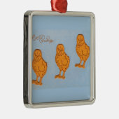 イースターの挨拶のヒナ（青） メタルオーナメント (右)