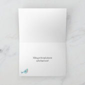 イースターの挨拶の水色の鳥の手足 カード (内部)