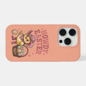 イースターの挨拶イースターのひよこ かわいいエッグハント 春の農場 iPhoneケース (裏面横)