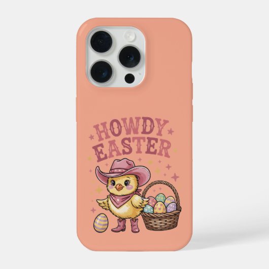 イースターの挨拶イースターのひよこ かわいいエッグハント 春の農場 iPhoneケース (裏面)