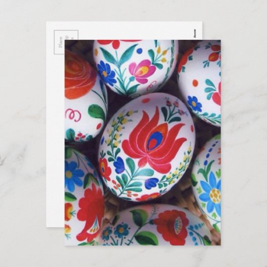 イースターの挨拶カルサイの卵 シーズンポストカード (正面/裏面)
