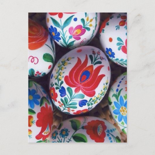 イースターの挨拶カルサイの卵 シーズンポストカード (正面)