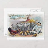 イースターの挨拶ヴィンテージ シーズンポストカード (正面/裏面)