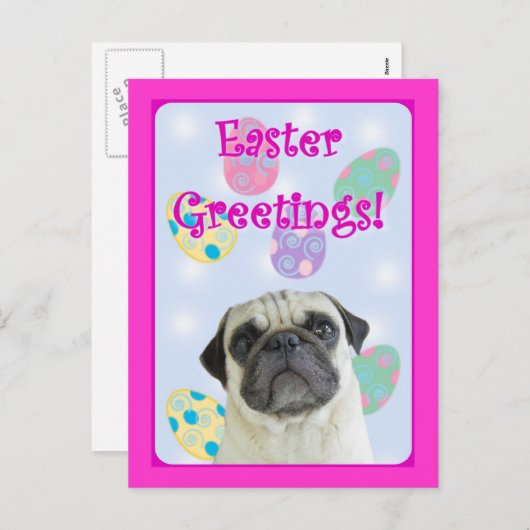 イースターの挨拶 シーズンポストカード (正面/裏面)