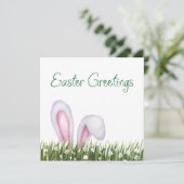 イースターの挨拶、バニーカード、四角空白の内側 招待状 (スタンド正面)