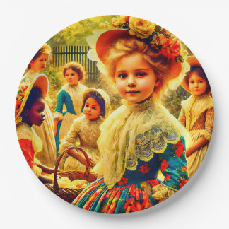 イースターの日のヴィンテージの子ども3D飾 ～～ ペーパープレート