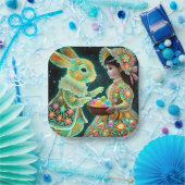 イースターの日ヴィンテージチャイルドバニー3D飾 ～～ ペーパープレート (パーティー)