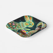 イースターの日ヴィンテージチャイルドバニー3D飾 ～～ ペーパープレート (傾斜あり)