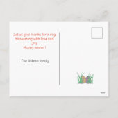 イースターの日、家族へのハッピーイースター2枚の写真 シーズンポストカード (裏面)