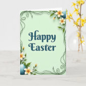 イースターの春のシーンカード カード (黄色い花)