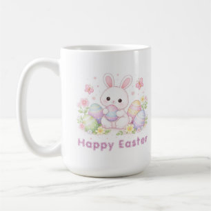 イースターの春のデザイン - かわいいウサギ コーヒーマグカップ