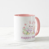 イースターの春のデザイン - かわいいウサギ マグカップ (正面右)