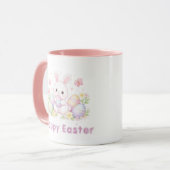 イースターの春のデザイン - かわいいウサギ マグカップ (正面左)