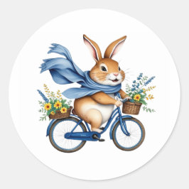 イースターの春の幸せなウサギ ラウンドシール
