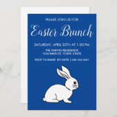 イースターの昼食にご参加ください 青い背景 招待状 (正面/裏面)